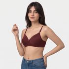 Women's Brown Padded Wire-Free T-Shirt Bra, भूरा, small