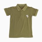 Boys Muted Olive Green Polo Neck Casual T-Shirt, Olive, small
