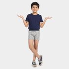 Boys Grey Regular Fit Printed Trunks, हल्का ग्रे, small