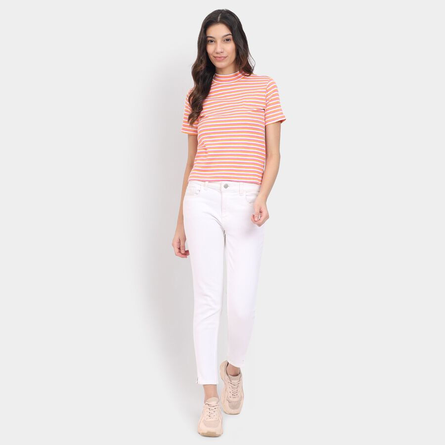 Ladies'  Crop  Top, पीच, large image number null