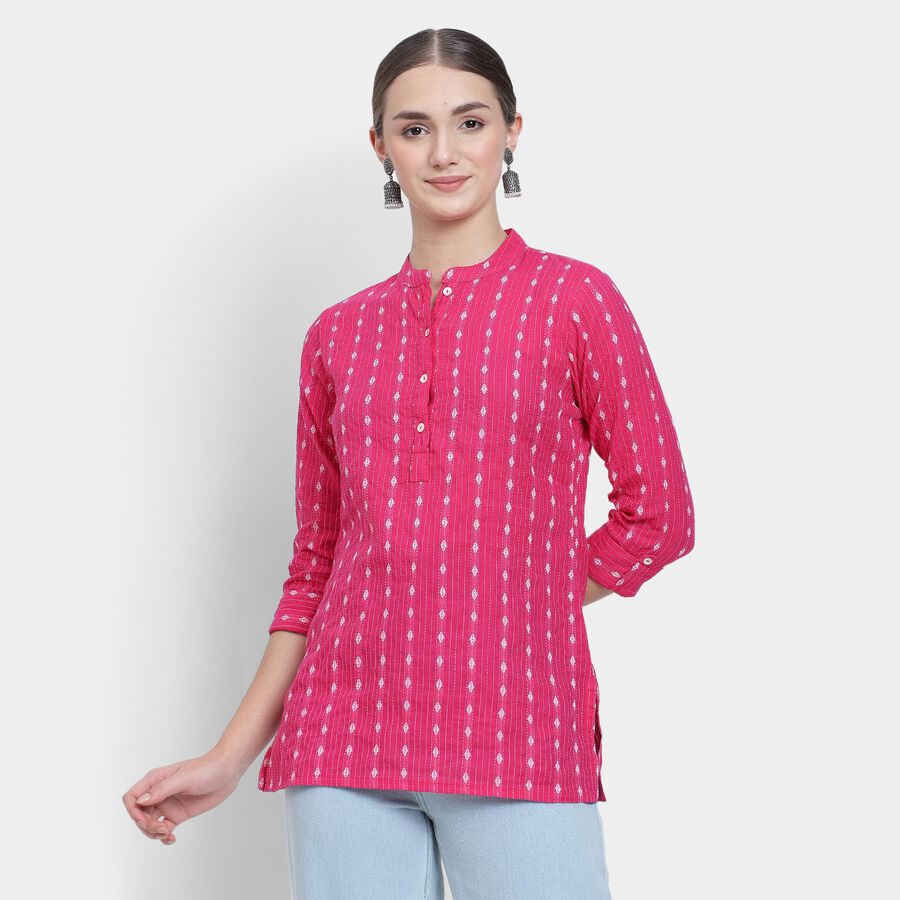 Ladies' Kurti, रानी (फ्यूशिया), large image number null