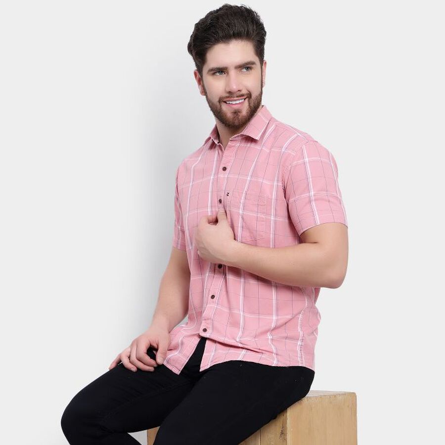 Cotton Checks Casual Shirt, Pink, large image number null