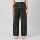 Women's Black Regular Fit Printed Palazzos, काला, small