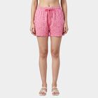 Women's Pink Regular Fit Drawstring Sports Shorts, हल्का गुलाबी, small