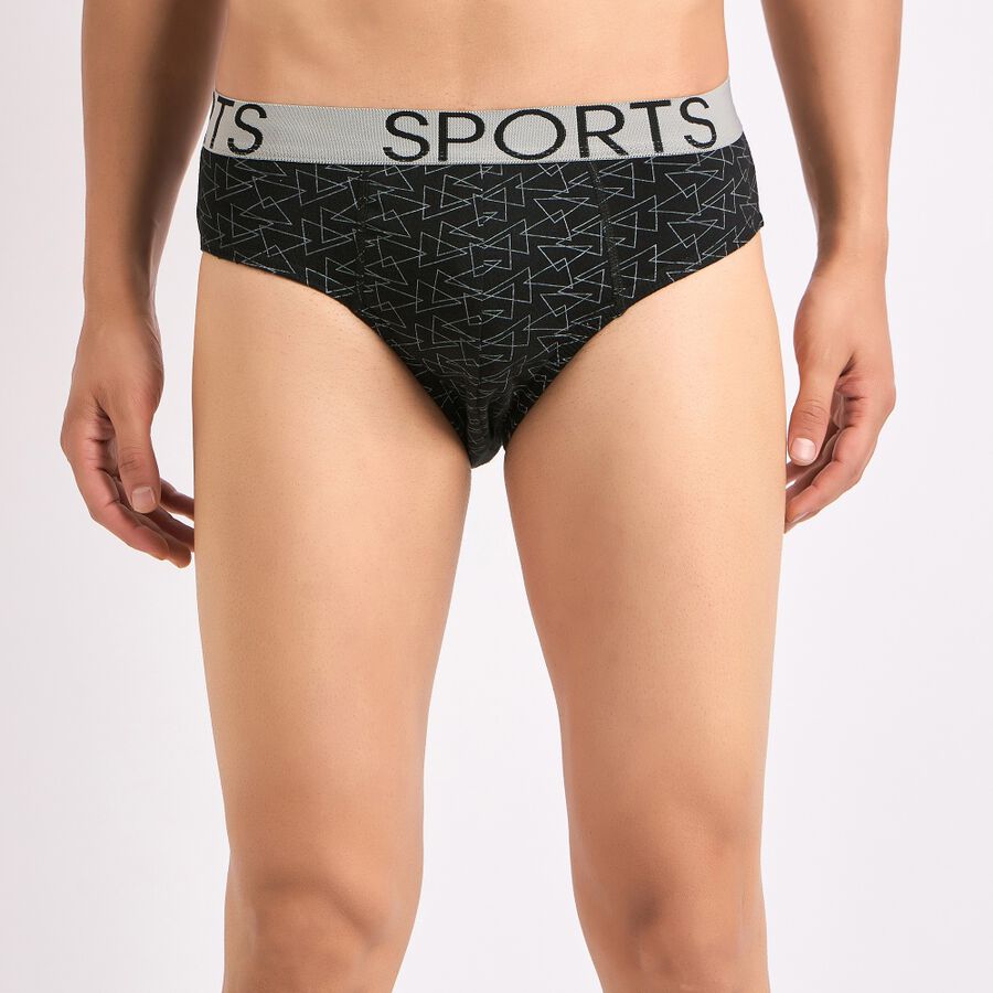 Men's 100% Cotton Brief, Black, large image number null