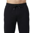 Men's Black Tapered Fit Zippered Track Pants, काला, small