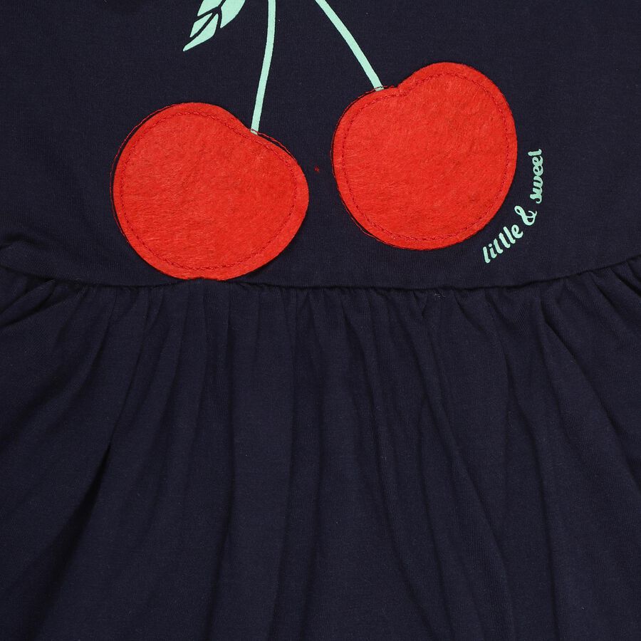 Girls' Frock, नेवी ब्लू, large image number null