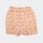 Girls Peach Regular Fit Floral Printed Bloomer, पीच, small