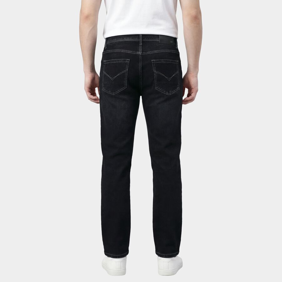 Men's Grey Slim Fit Washed Jeans, Dark Grey, large