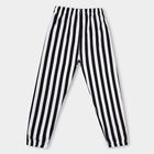 Boys' Black And White Striped Jogger Pyjama, Black, small image number null
