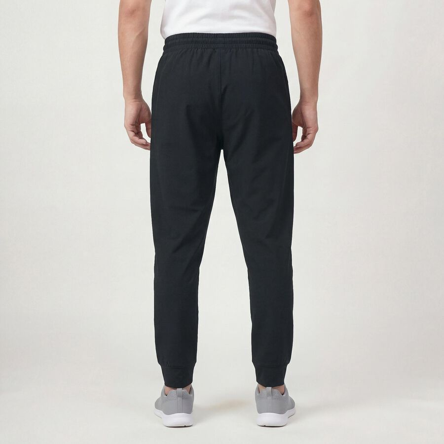 Men's Dark Green Slim Fit Zipper Pockets Cuffed Track Pants, गहरा हरा, large