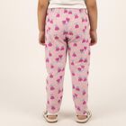 Girls' Light Pink Floral Printed Elastic Waist Pyjama, लाइलेक, small image number null