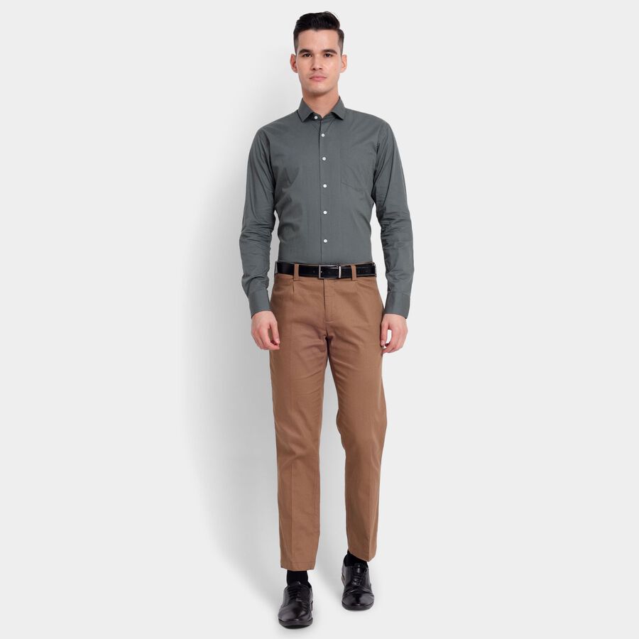 Men's 100% Cotton Formal Shirt, गहरा हरा, large image number null