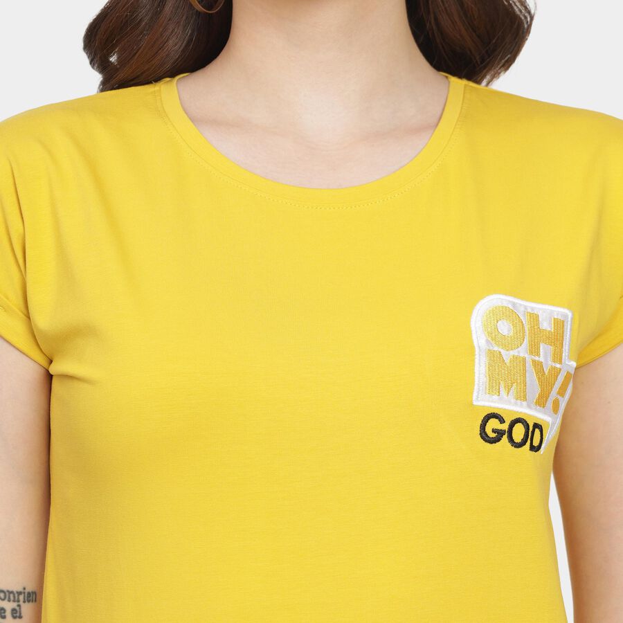 Ladies' Round Neck T-Shirt, Mustard, large image number null
