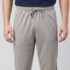 Men's Grey Slim Fit Panelled Track Pants, Light Grey, small