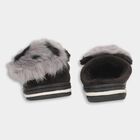 Kids Dusty Charcoal Black Slip-On Winter Slippers, Black, small image number null
