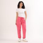 Women's Washed Pink Relaxed Fit Cargo Jogger Track Pants, Pink, small image number null