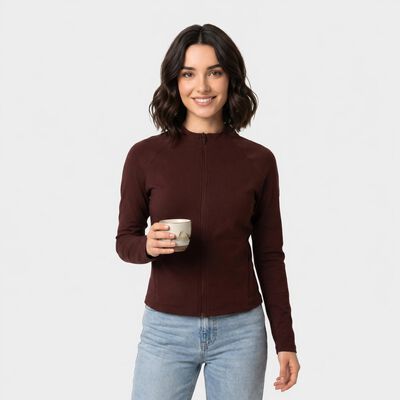 Women's Wine Stand Collar Windbreaker Jacket
