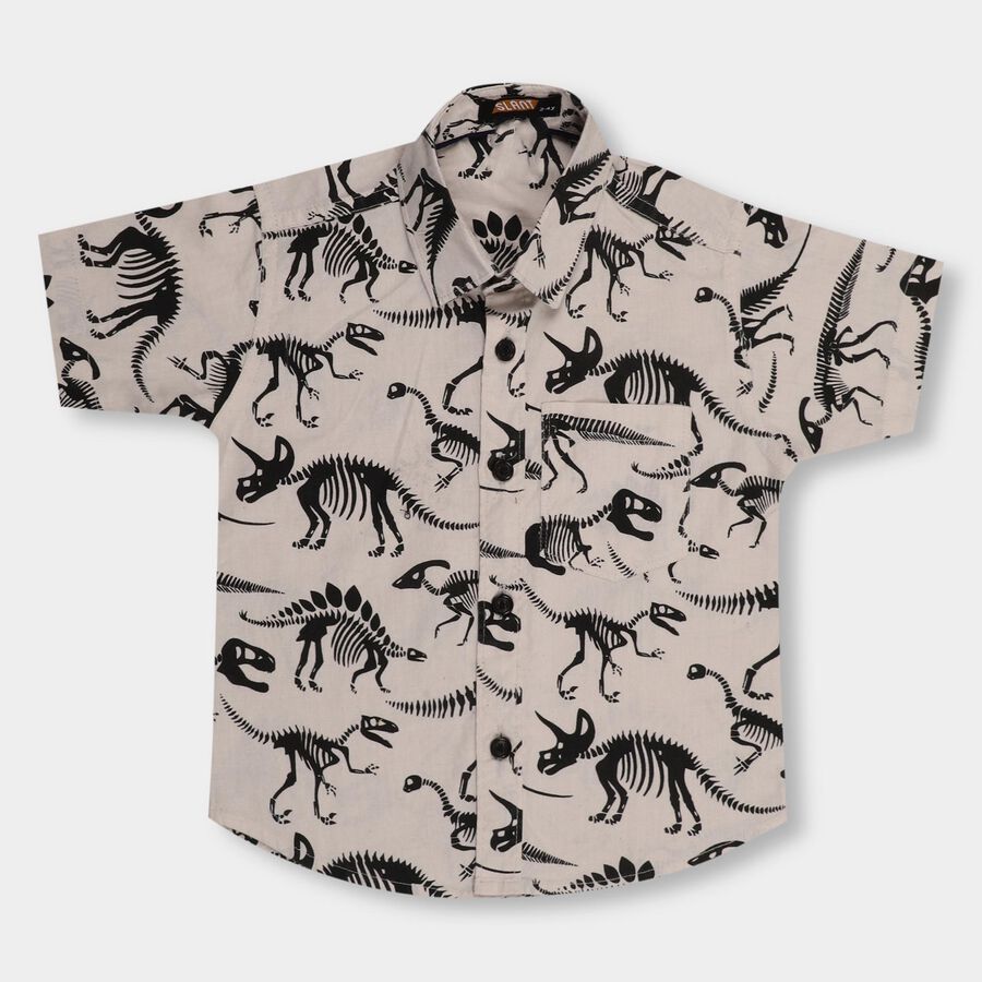 Boys' 100% Cotton Casual Shirt , Beige, large image number null