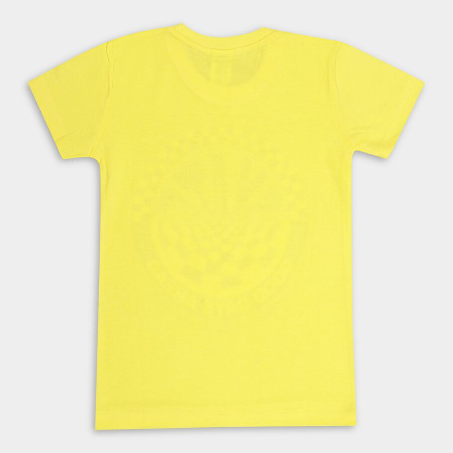 Boys' 100% Cotton Half Sleeves T-Shirt, Yellow, large image number null