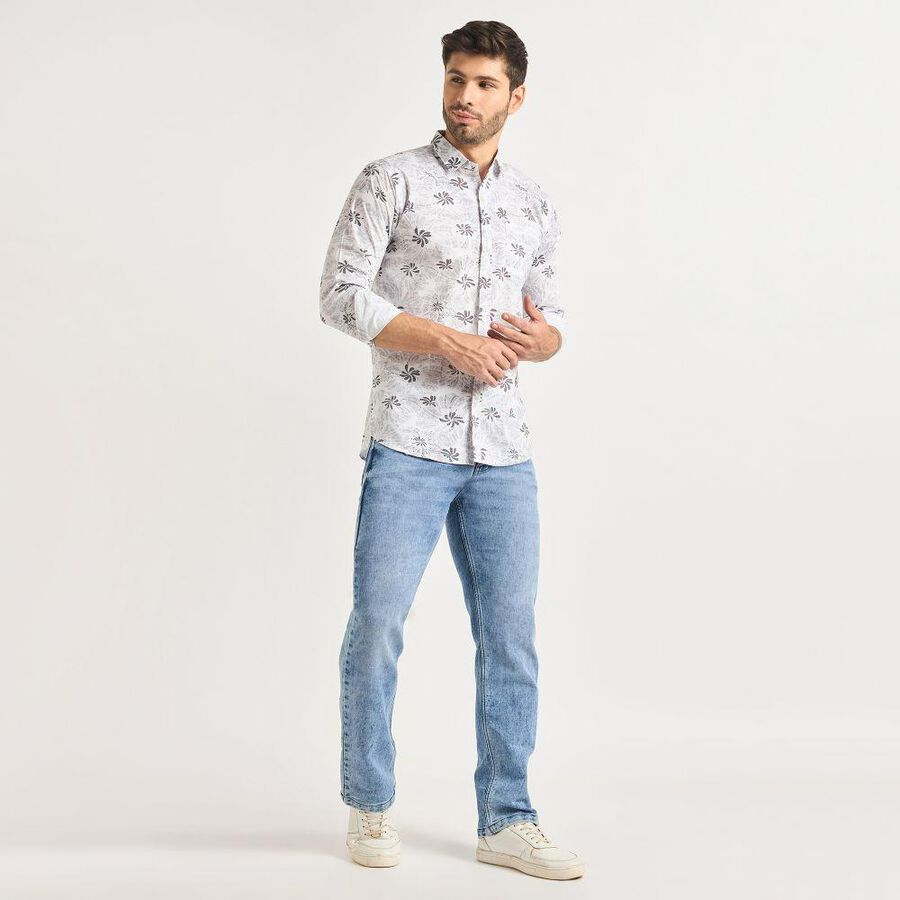 Men's 100% Cotton Casual Shirt , Light Grey, large image number null