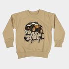 Boys' Beige Crew Neck Graphic Print Sweatshirt, गहरा पीला, small