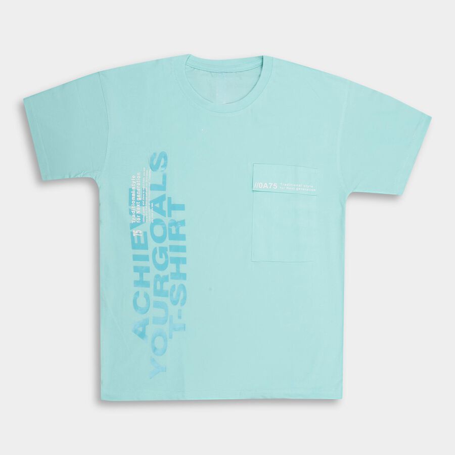 Boys' 100% Cotton Half Sleeves T-Shirt , हल्का नीला, large image number null