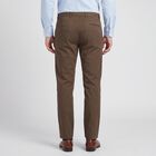 Men's Brown Slim Fit Flat-Front Trousers, Brown, small