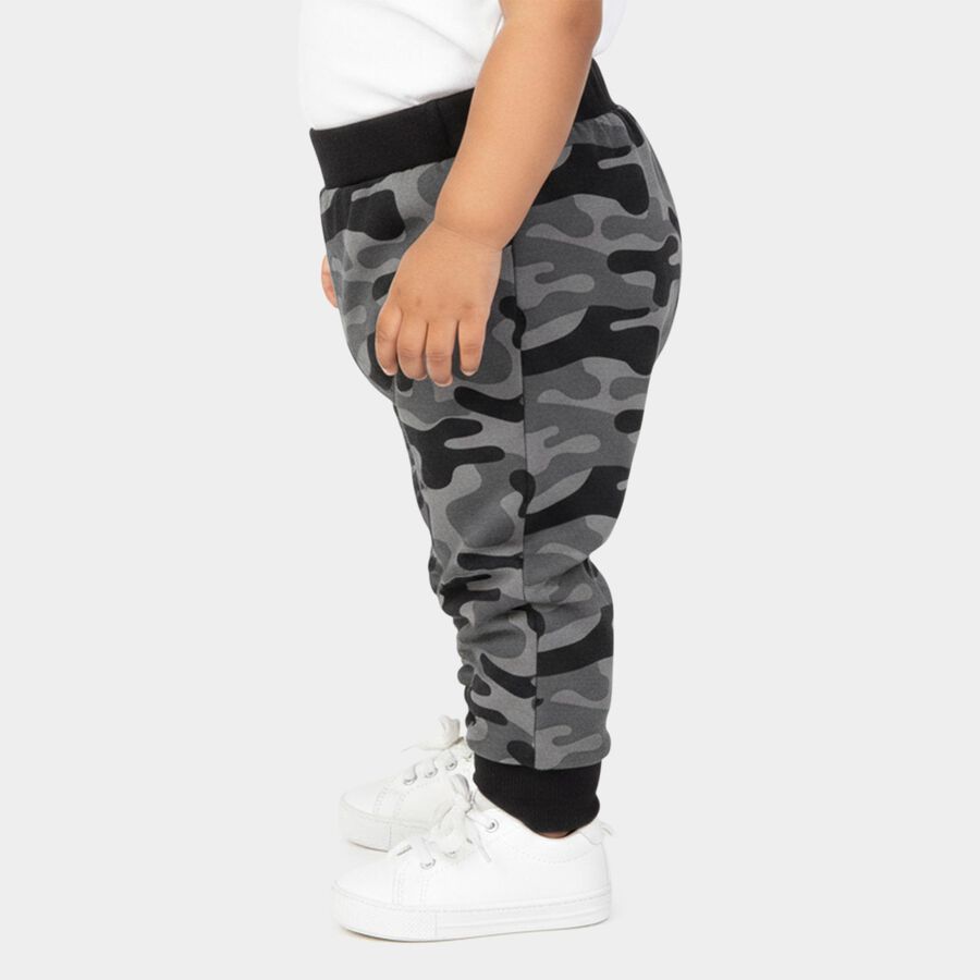 Infants' Grey Regular Fit Camouflage Printed Pyjama, Dark Grey, large