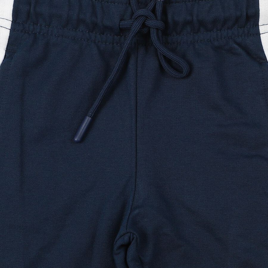 Boys Blue Jogger Slogan Print Pyjama, नेवी ब्लू, large