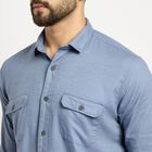 Men's 100% Cotton Casual Shirt, Mid Blue, small image number null