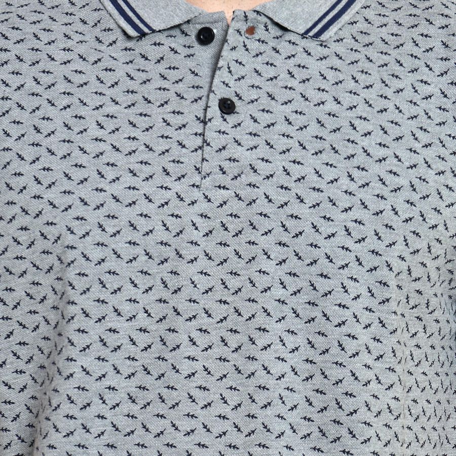 Men's Collared Half Sleeves T-Shirt , मिश्रित हल्का ग्रे, large image number null
