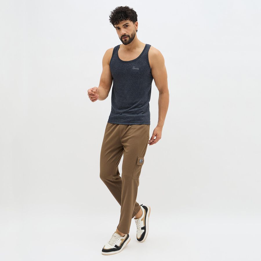 Men's Muted Brown Slim Fit Cargo Jogger , भूरा, large image number null