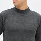 Men's Dark Charcoal High Neck Slim Fit Pullover, Charcoal, small image number null