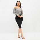 Women's Metallic Silver Asymmetric Party Wear Crop Top, Silver, small