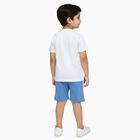 Boys' White Cotton Round Neck Cartoon Printed Baba Suit, सफ़ेद, small image number null