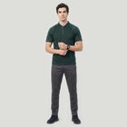 Men's Green Polo Neck Regular T-Shirt, Dark Green, small