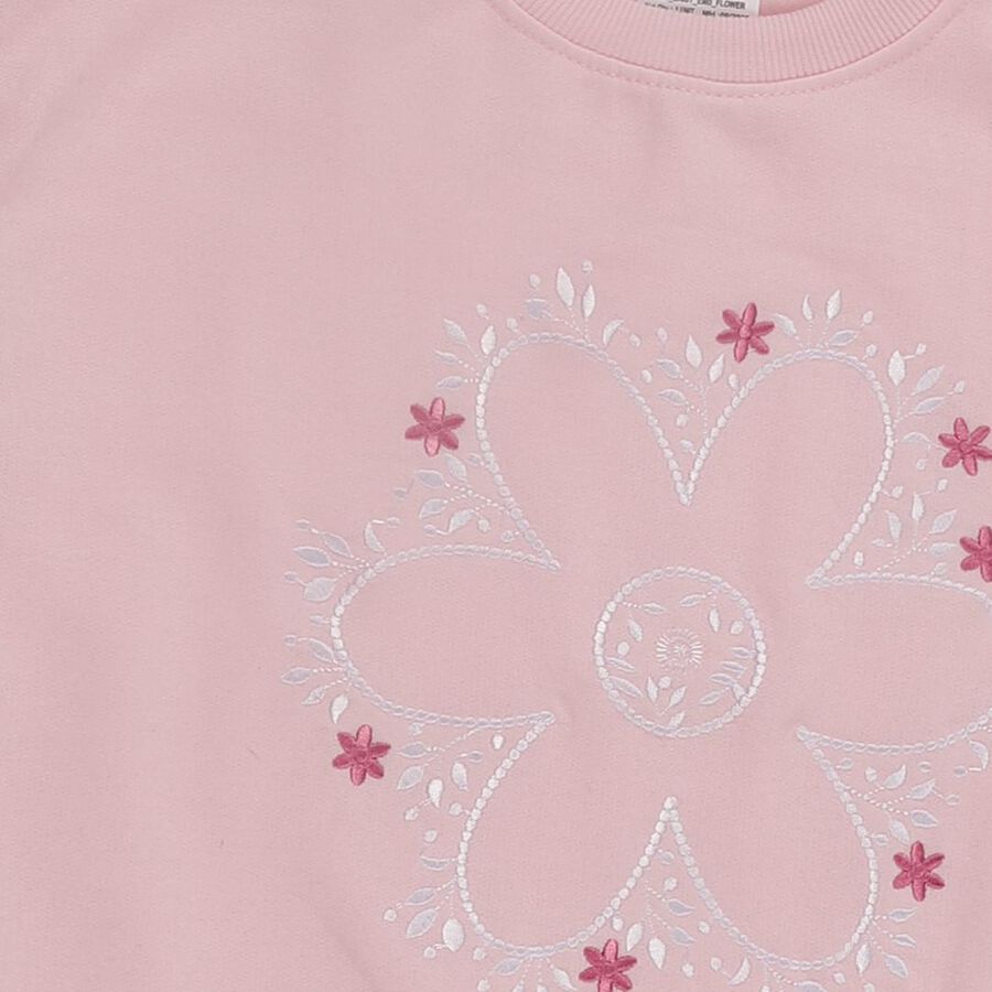 Girls' Sweatshirt, गुलाबी, large image number null