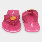 Women's Pink Floral Applique Flip-Flop Slippers, गुलाबी, small