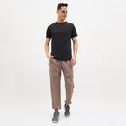 Men's Jet Black Crew Neck Athleisure T-Shirt, Black, small