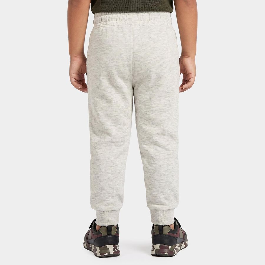 Boys Ecru Melange Jogger Graphic Printed Pyjama, Ecru Melange, large