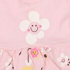 Infants' Pink Floral Printed Fit and Flare Frock, हल्का गुलाबी, small