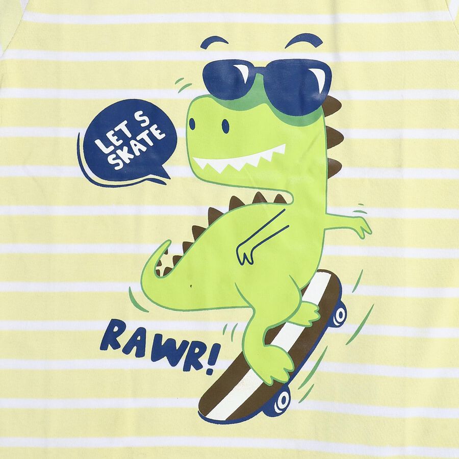 Boys' 100% Cotton Knit Baba Suit, Yellow, large image number null