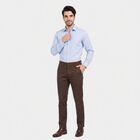 Men's Brown Slim Fit Chino Trousers, भूरा, small