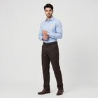 Men's Brown Slim Fit Chino Trousers, Brown, small