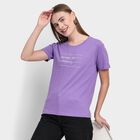 Ladies' Round Neck T-Shirt , बैंगनी, small image number null