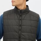 Men's Jet Black High Neck Sleeveless Jacket, Black, small image number null