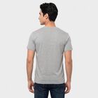Men's Grey Round Neck Graphic Print Regular T-Shirt, Melange Mid Grey, small