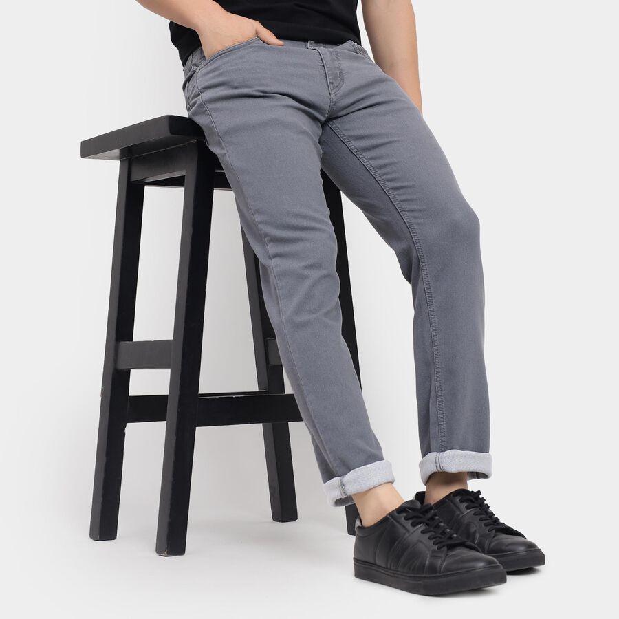 Men's Slim Fit Jeans , हल्का ग्रे, large