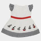 Infants' Navy Blue Regular Fit Polka Dot Frock, Navy Blue, small